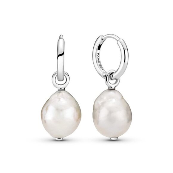 Pandora Silver Pearl Earrings - Picture 1 of 4